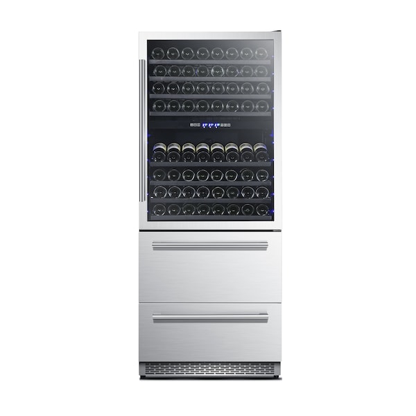 Forno Capraia Triple Temp Zones - Dual Zone Wine Cooler w/Drawers FWCDR6661-30 - main